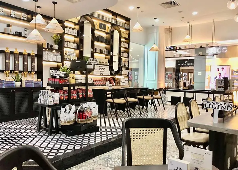 Không gian cafe Trung Nguyên Hải Phòng