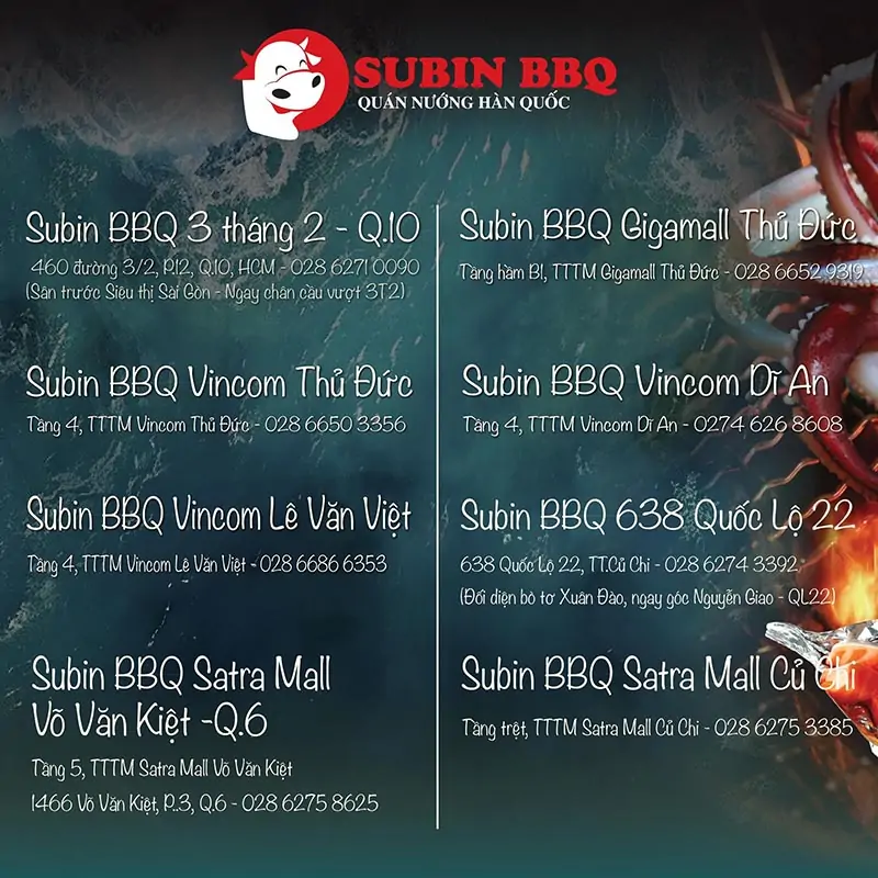 Hệ Thống Chi Nhánh Subin BBQ