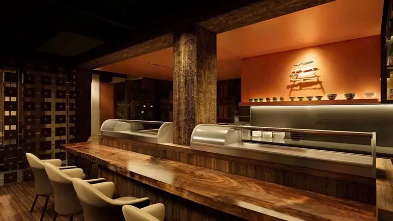 UME Sushi & Omakase sở hữu không gian tĩnh lặng và sang trọng
