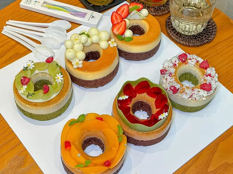 Flan Matcha Trái Cây